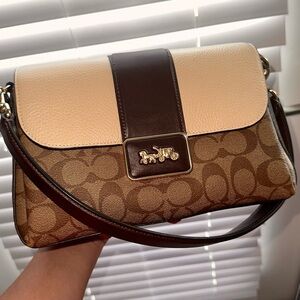 Coach Tan and Brown Crossbody Bag